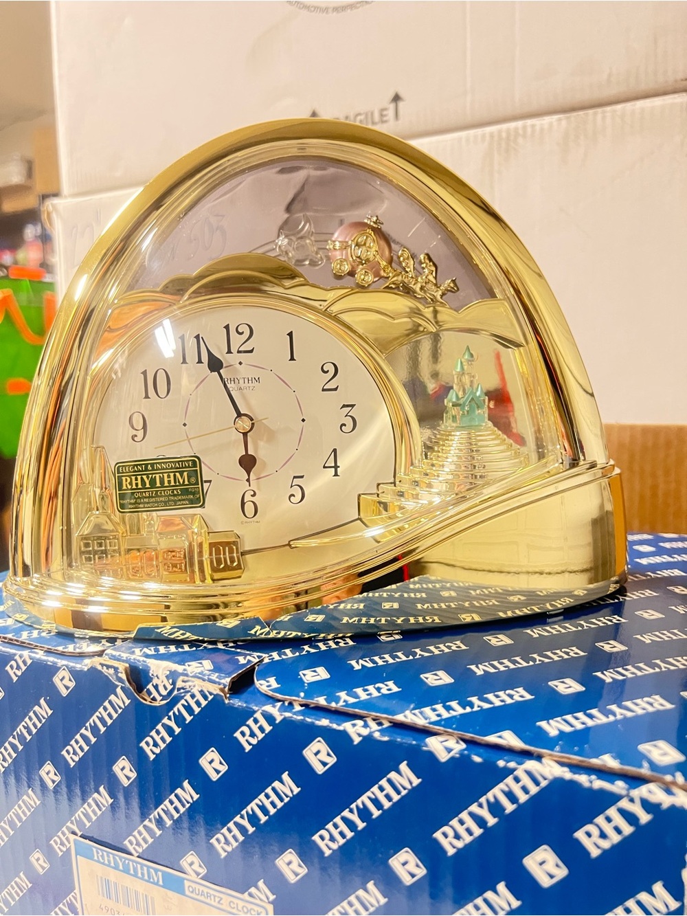 "Sweet Land 718" or the "Cinderella / Enchanted Castle" Mantle, Table Clock